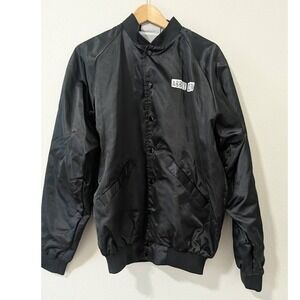 Cardinal Men's M Black Nylon Coach Jacket Snap Front Abbey Patch Strewear